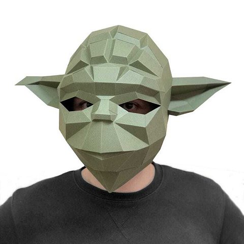 Papírový model 3D - maska Yoda