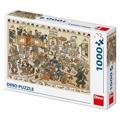 Puzzle J. Lada: Bitka v krčme 1000 dielikov 